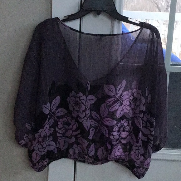 Charlotte Russe sheer cinched bottom blouse. Sz L. - Picture 2 of 4